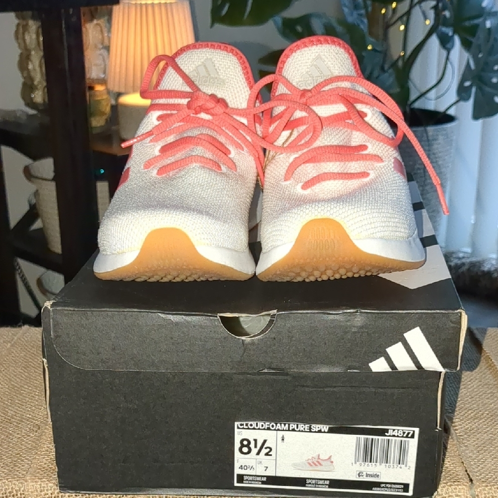 🩷Adidas Women's Cloudfoam Sneakers - White and Coral